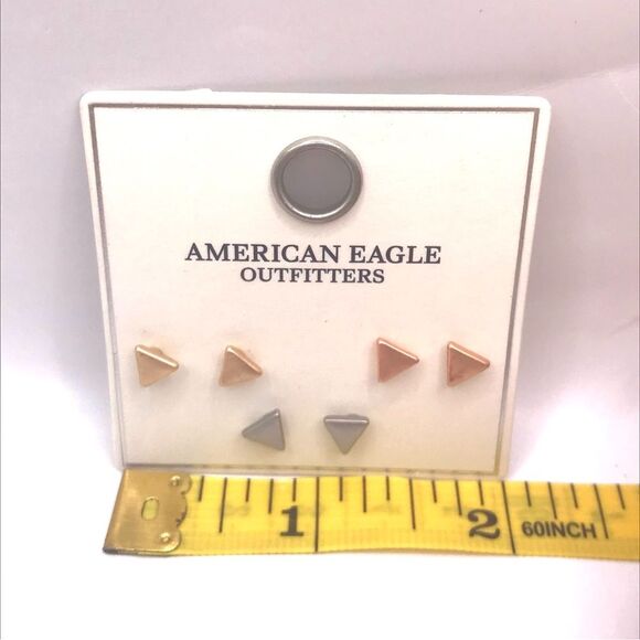 American Eagle Outfitters Minimalist Matte Triangle Stud Earrings Set - Picture 5 of 5